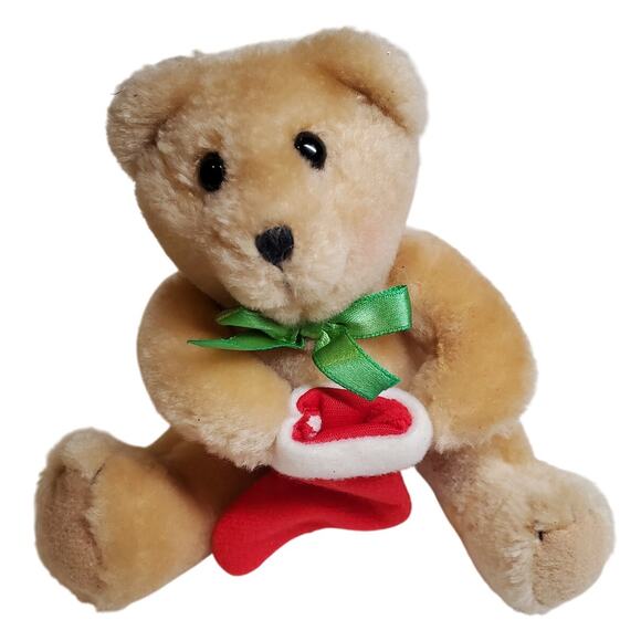 Bear Plush with Stocking - 5" - Picture 1 of 4